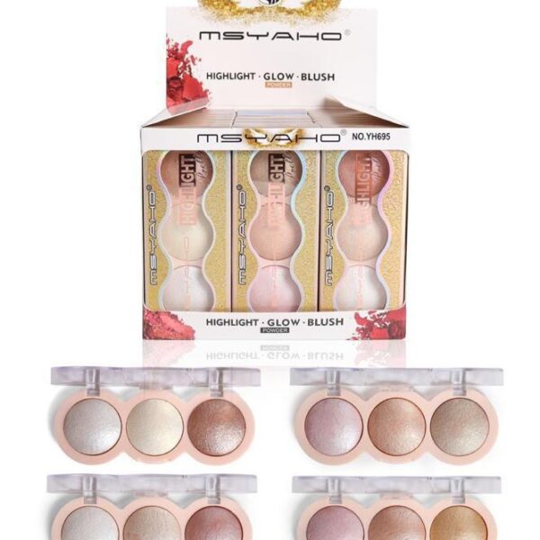 MSYAHO 3-in-1 Highlighter Palette